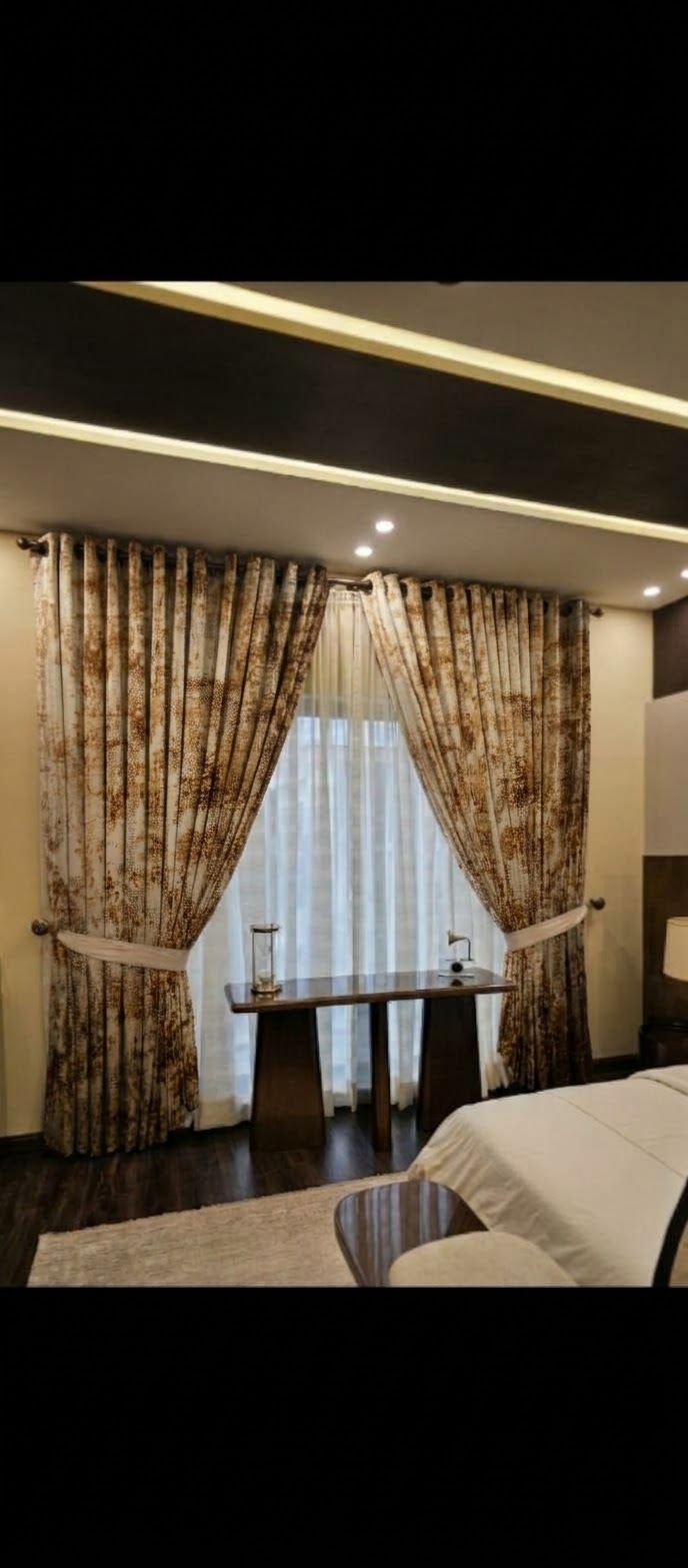 Olive Regal Texture Velvet curtains